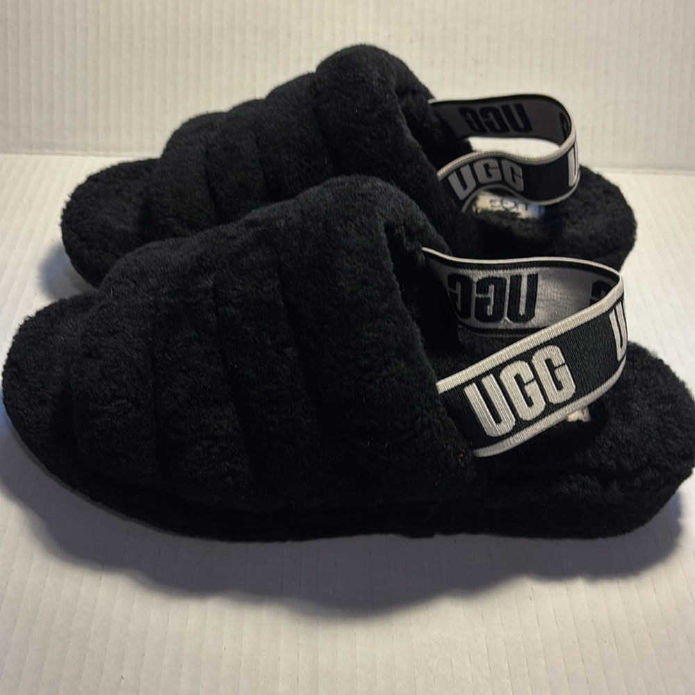 Ugg Fluff Yeah Sling Back Shearling Slippers Euc … - image 3